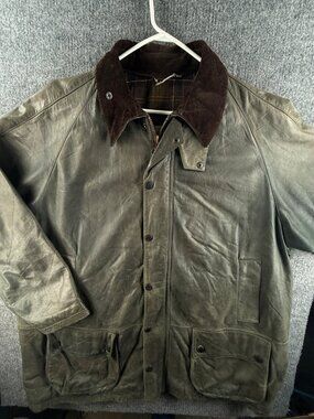 Barbour Beaufort Limited Edition LEATHER, WOOL LINED Jacket Collared 2XL Heavy